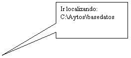 Llamada rectangular: Ir localizando:
C:\Aytos\basedatos
